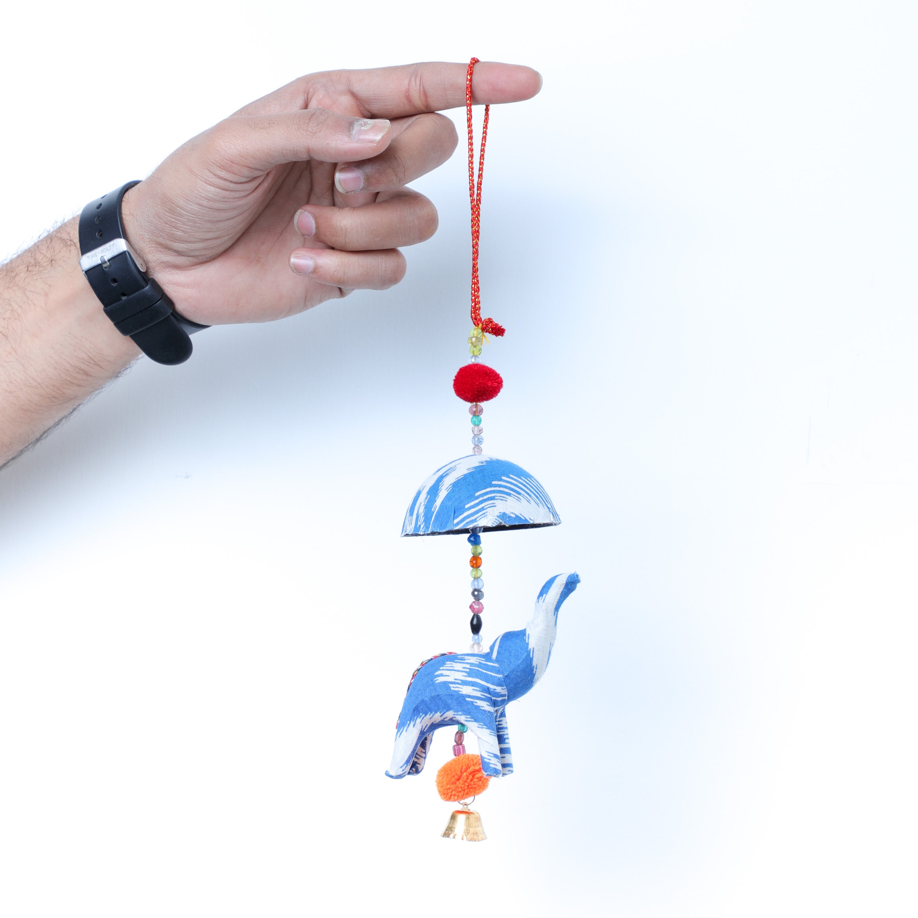 Blue Umbrella Elephant Charm